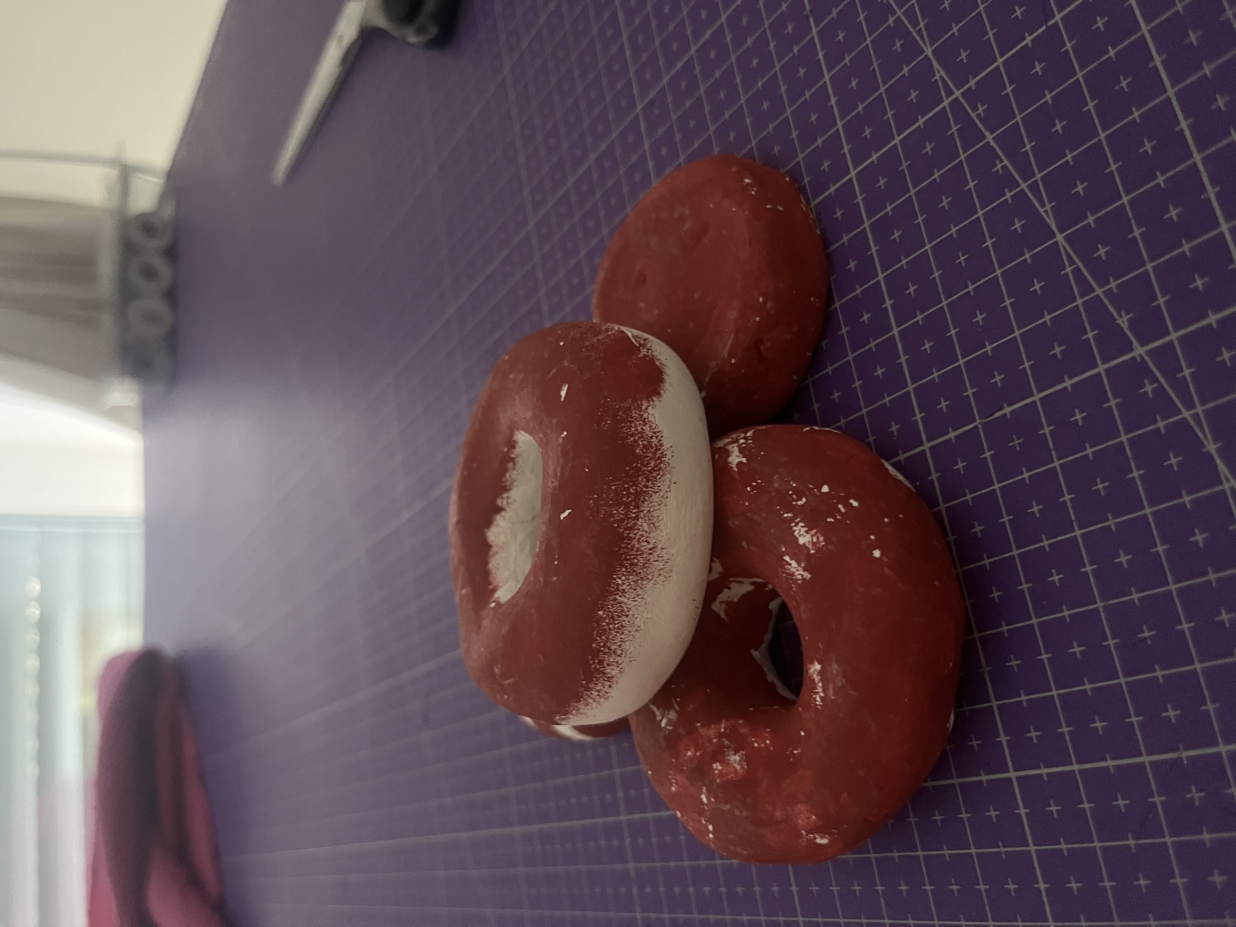 Nähgewichte aus Bastelbeton, verziert